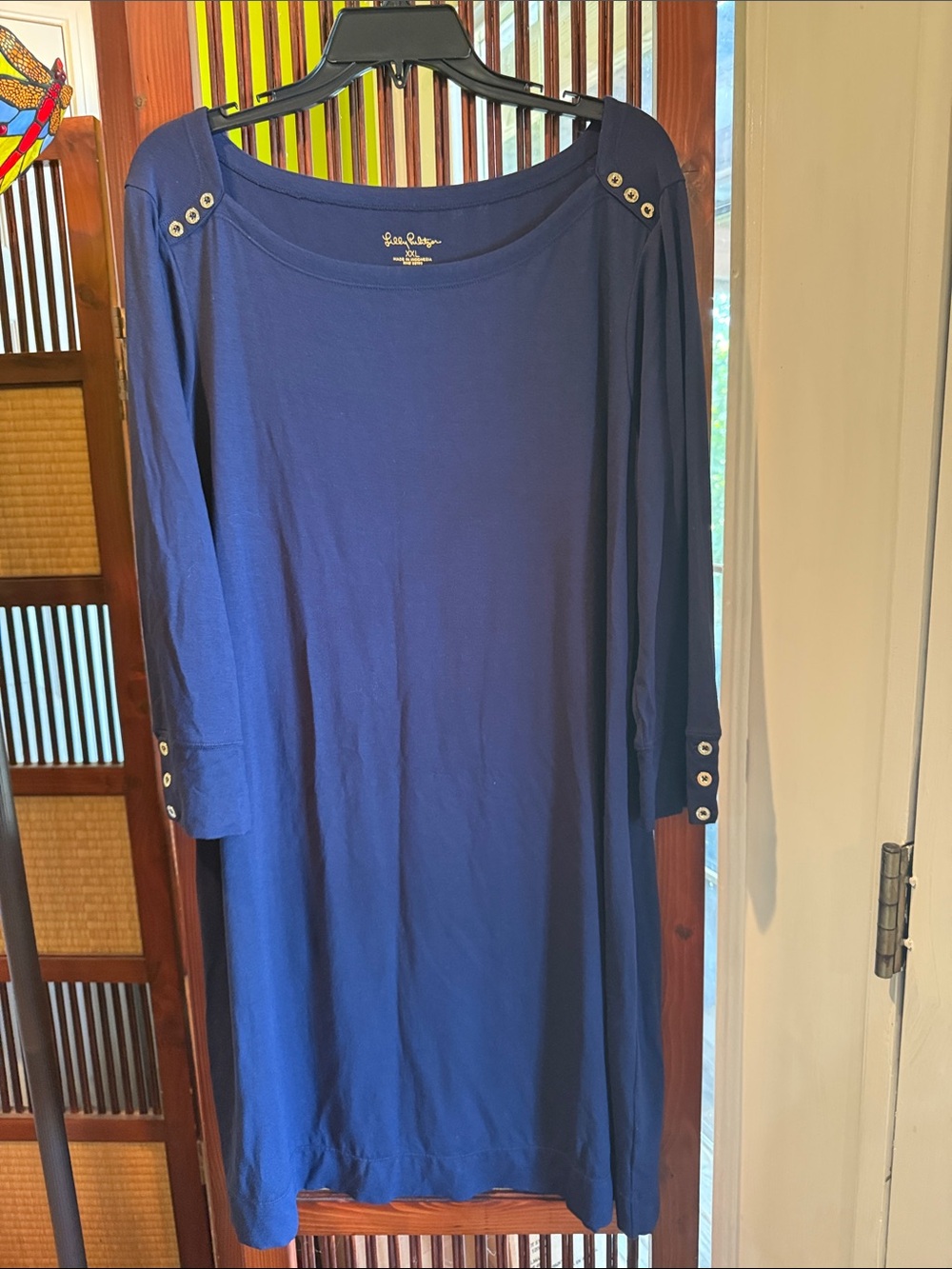 Lilly Pulitzer Royal Blue Boatneck Tunic with Button Accents